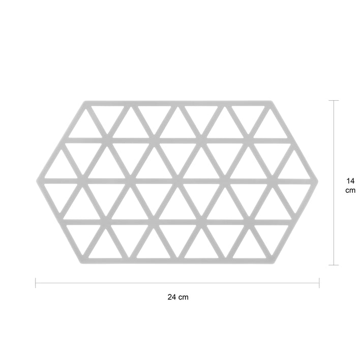 Krumble Siliconen pannenonderzetter Hexagon lang - Grijs - Set van 2