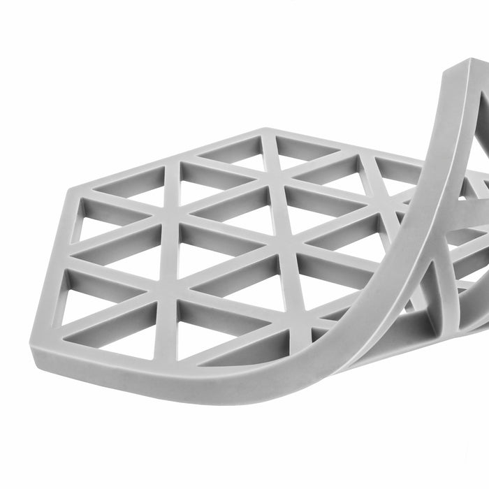 Krumble Siliconen pannenonderzetter Hexagon lang - Grijs - Set van 2