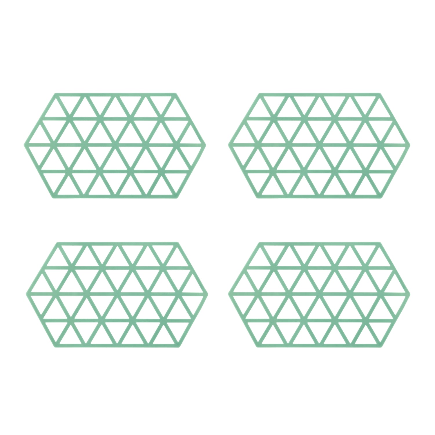 Krumble Siliconen pannenonderzetter Hexagon lang - Groen - Set van 4