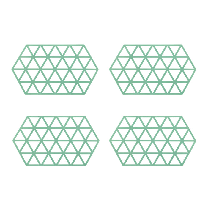 Krumble Siliconen pannenonderzetter Hexagon lang - Groen - Set van 4