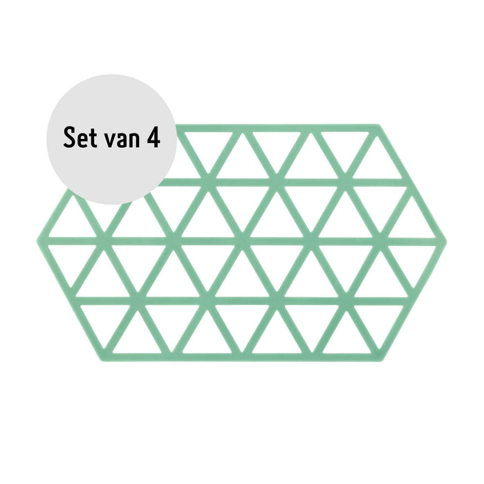 Krumble Siliconen pannenonderzetter Hexagon lang - Groen - Set van 4