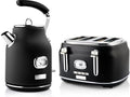 Westinghouse Retro Bundel - Waterkoker + 4 sneden Broodrooster - Zwart