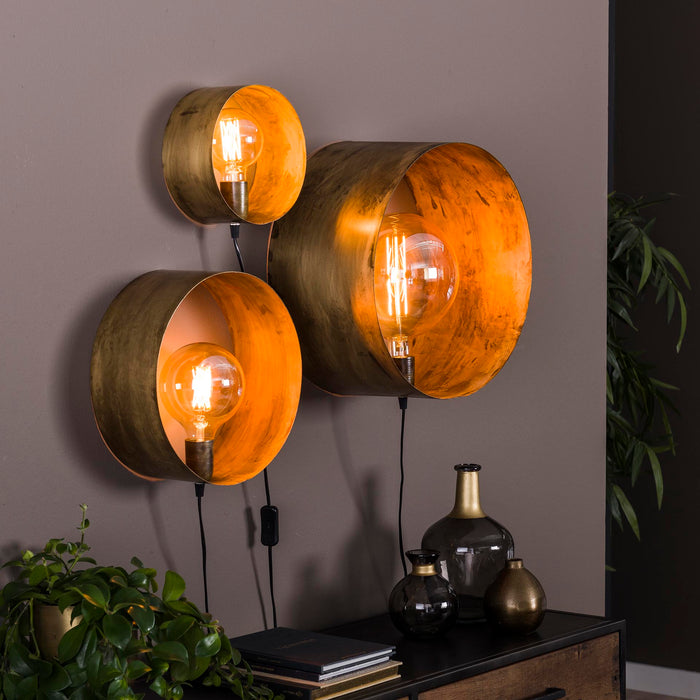 MOOS Cody Wandlamp - Set van 3 - Oud Goud
