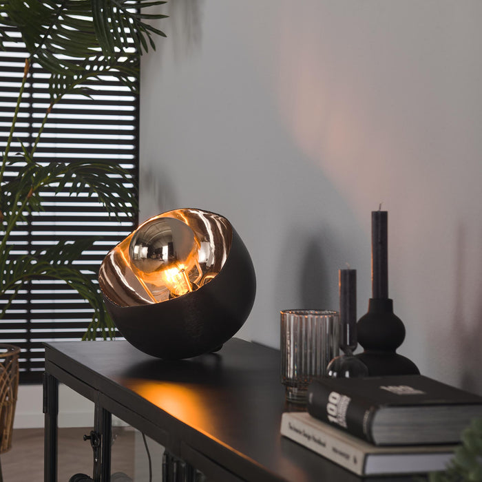 by fonQ  Logan Tafellamp - Ø 28 cm - Zwart/Nikkel