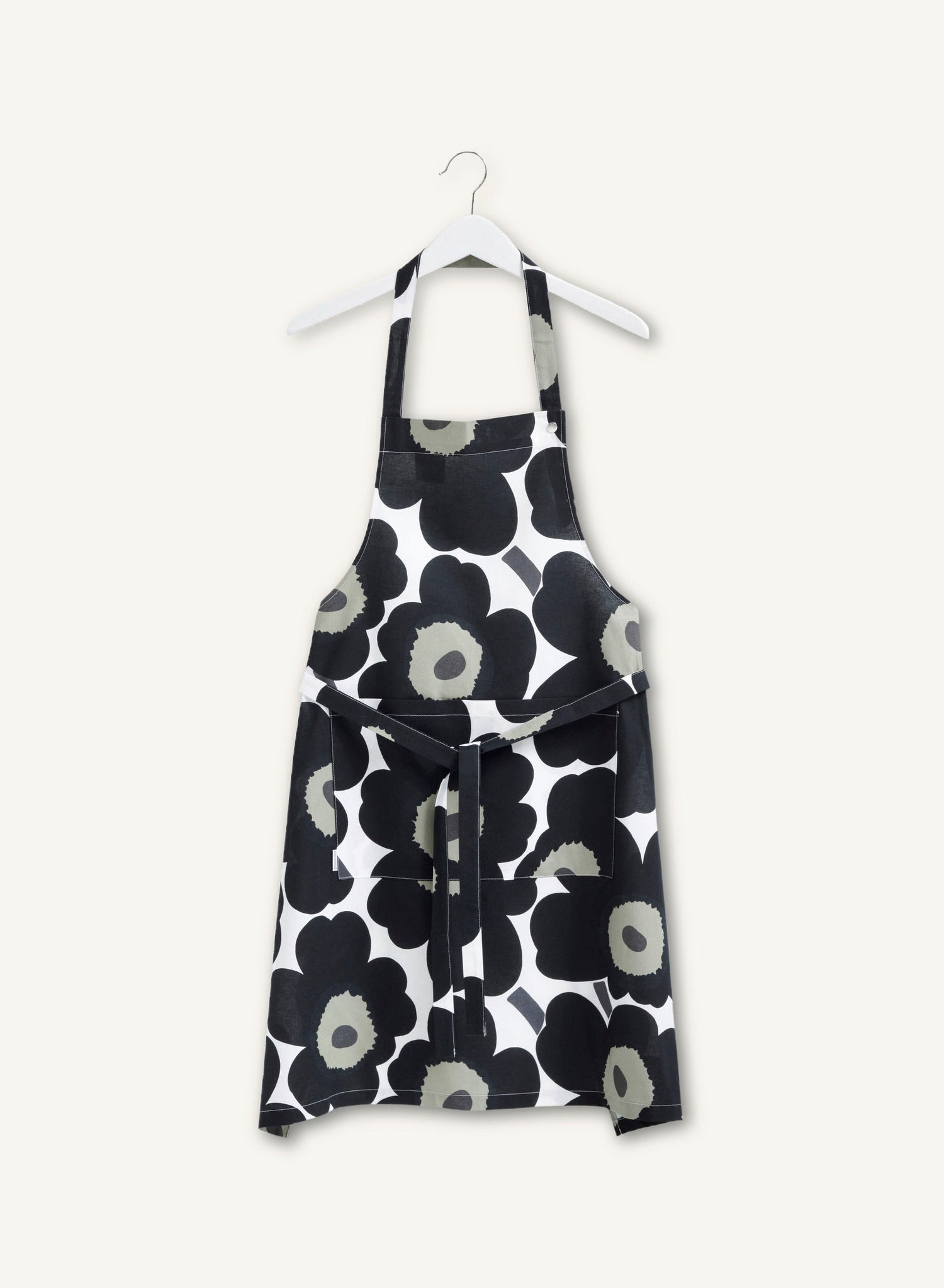 Marimekko Schort Pieni Unikko zwart met verstelbare nekband