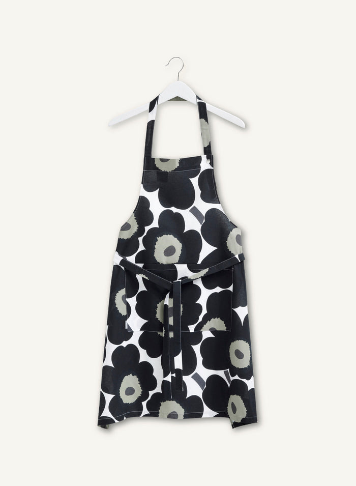 Marimekko Schort Pieni Unikko zwart met verstelbare nekband