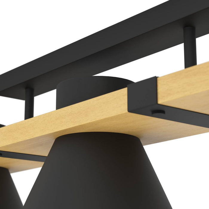 EGLO Maccles Plafondlamp - E27 - 78 cm - Zwart|Bruin - Hout