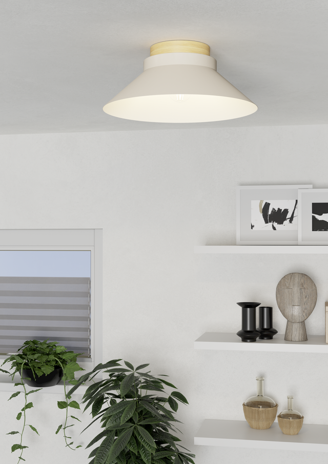 EGLO Moharras Plafondlamp - E27 - Ø 40 cm - Beige|Bruin - Hout