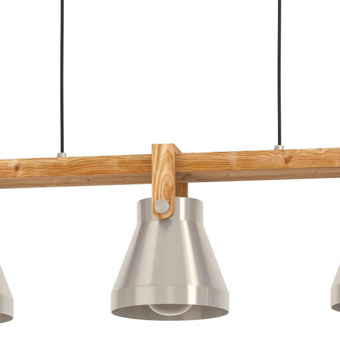 EGLO Cawton Hanglamp - E27 - 76 cm - Grijs|Bruin - Hout