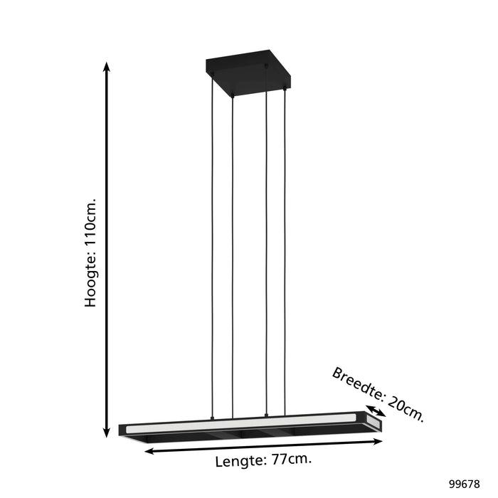 EGLO connect.z Salvilanas-Z Hanglamp - 77 cm - Zwart|Wit