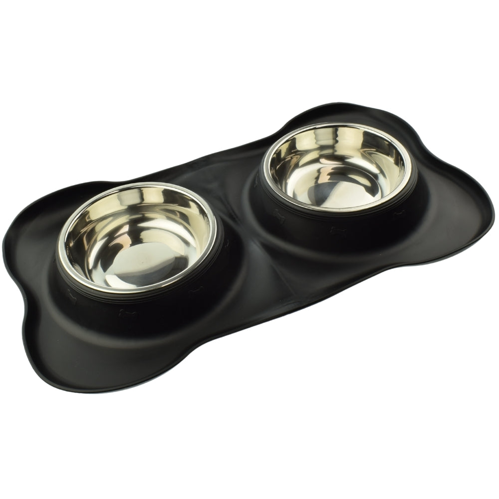 Orange85 Voerbak en Drinkbak Op Antislip Mat Hondenvoerbak Voederba...