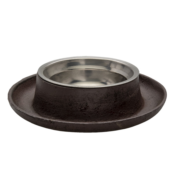Clayre & Eef Voerbak hond Ø 22x5 cm Bruin IJzer