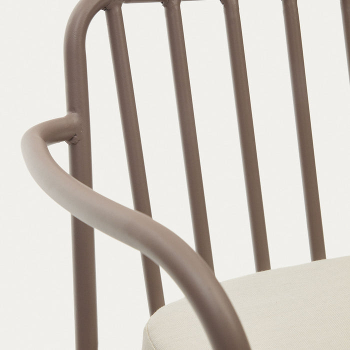 Kave Home - Stoel Bramant in staal met mauve afwerking