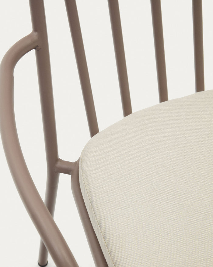 Kave Home - Stoel Bramant in staal met mauve afwerking