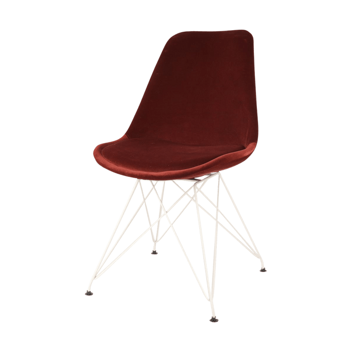 Essence Metal eetkamerstoel velvet rood - wit onderstel