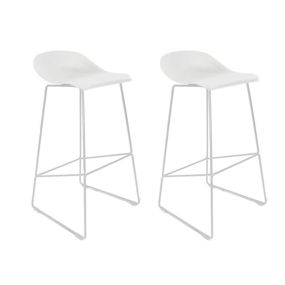 Livin24 Barkruk Ellen wit Scandinavisch design 76 cm- barkrukken set