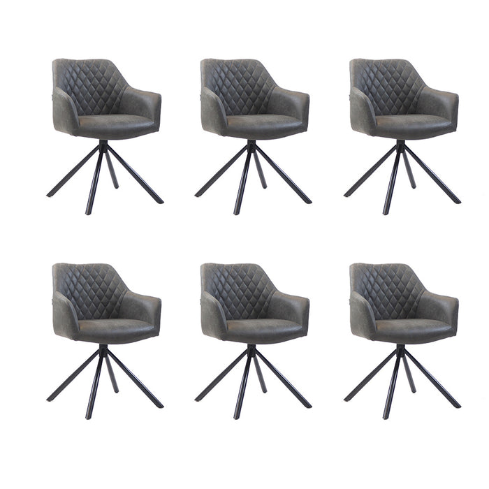 Bronx71 Industriële eetkamerstoel Dex antraciet eco-leer -