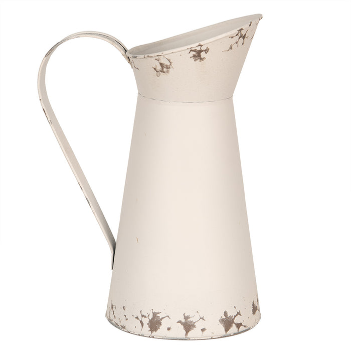 Clayre & Eef Decoratie Kan  27 cm Wit Metaal Woonaccessoires