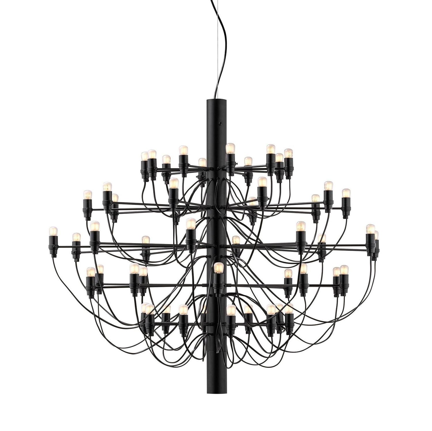 2097|50 by Gino Sarfatti kroonluchter Ø100 transparant zwart