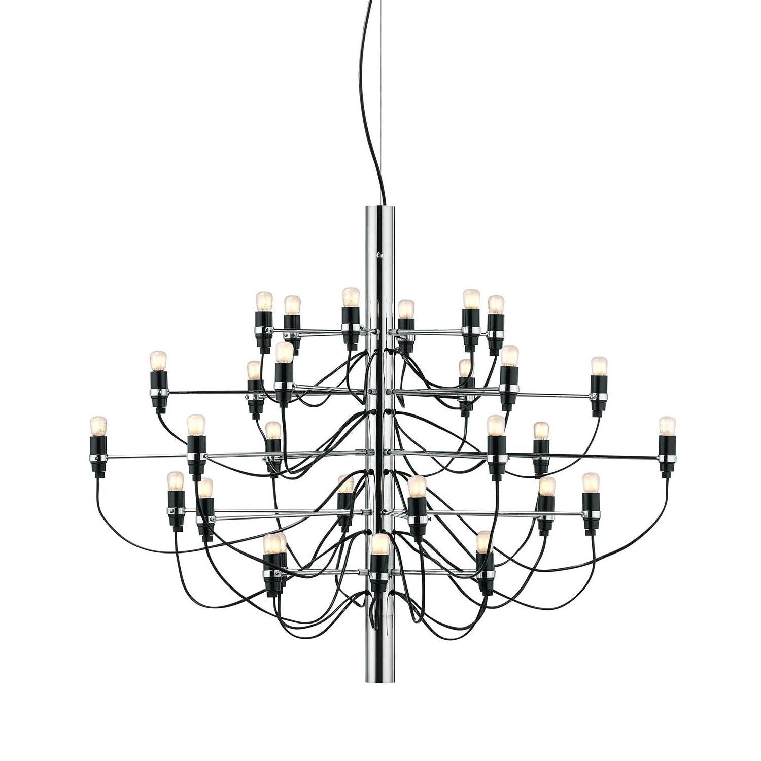 2097|30 by Gino Sarfatti kroonluchter Ø88 opaal chroom