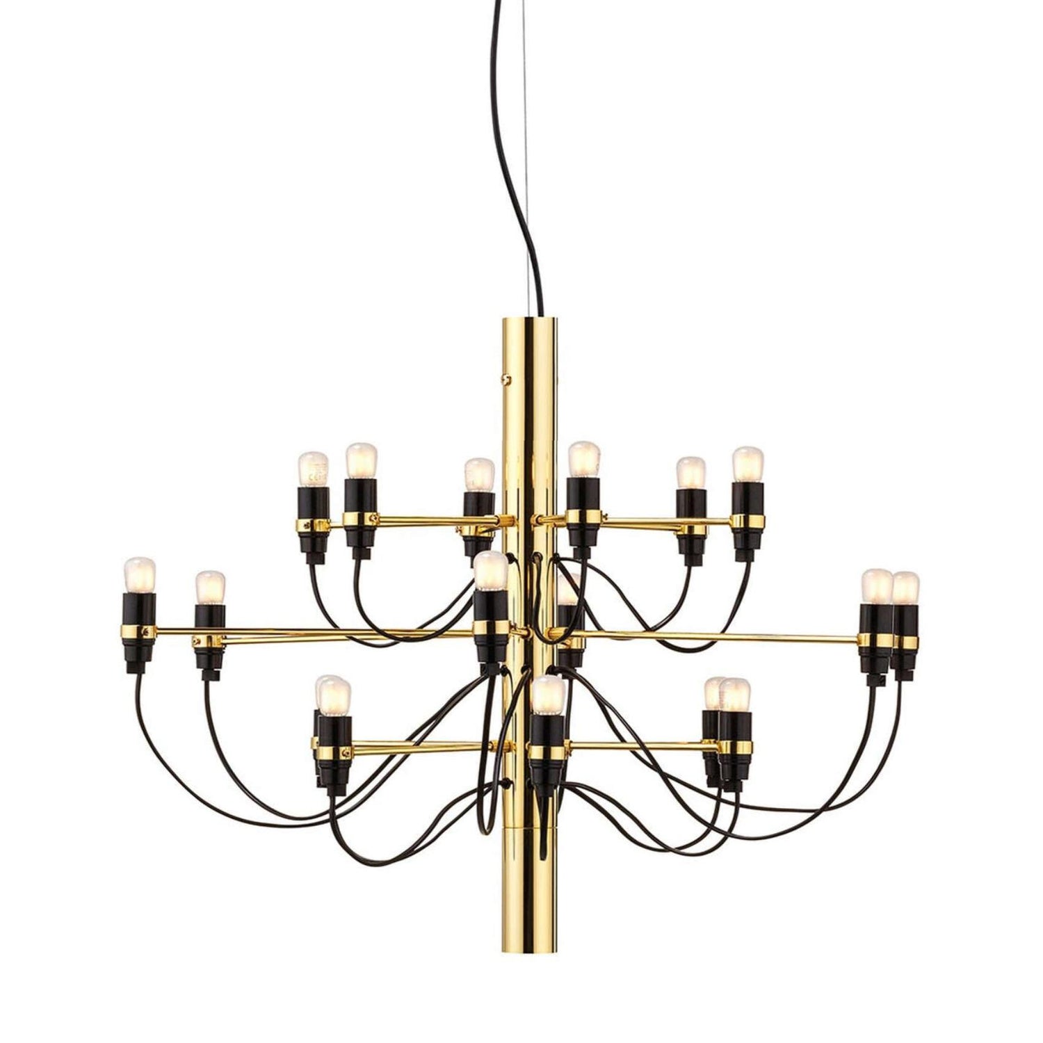 2097|18 by Gino Sarfatti kroonluchter Ø69 transparant messing