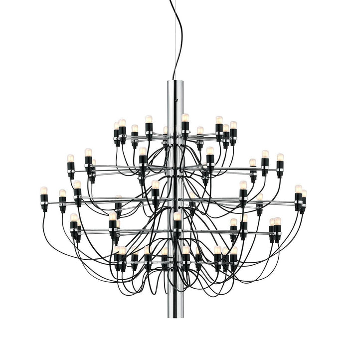 2097|50 by Gino Sarfatti kroonluchter Ø100 transparant chroom