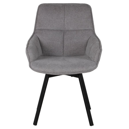 Giga Meubel - Eetkamerstoel Grijs - Stof & Metaal - 58x61x86 - Shannon