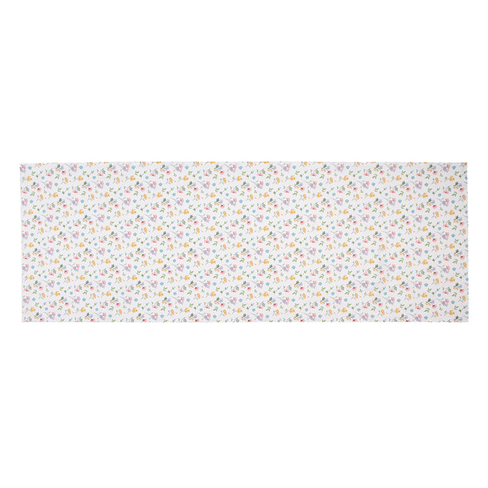 Clayre & Eef Tafelloper 50x140 cm Wit Katoen Bloemen