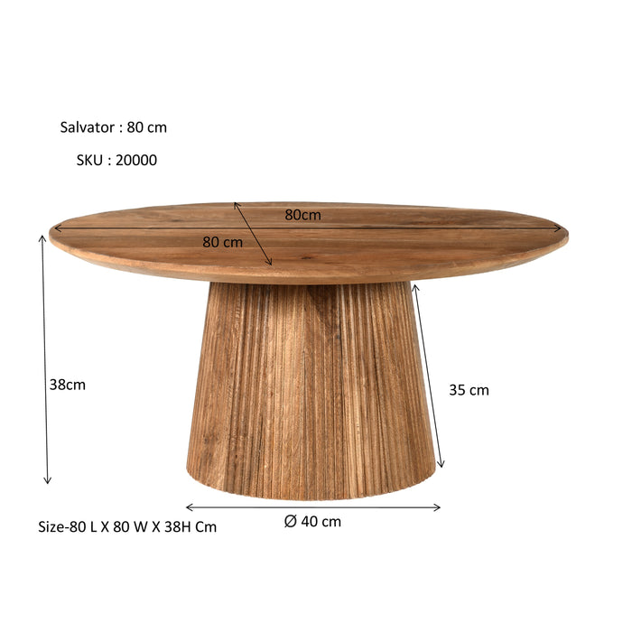 Livingfurn - Salontafel Salvator 80cm - Mangohout