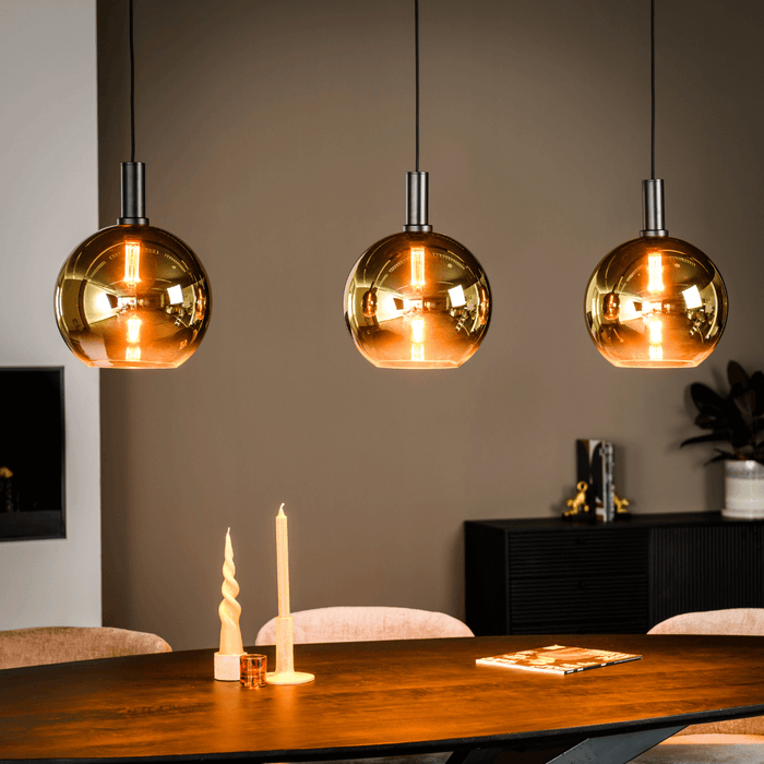 Vurna - Justine hanglamp 3L 120 cm glas goud