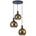 Vurna - Justine hanglamp 3L getrapt glas goud