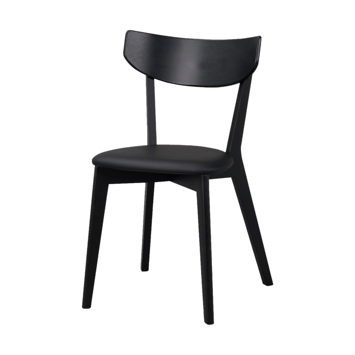 Rowico Home Ami Eikenhouten Eetkamerstoel Zwart - Zwart Zitkussen