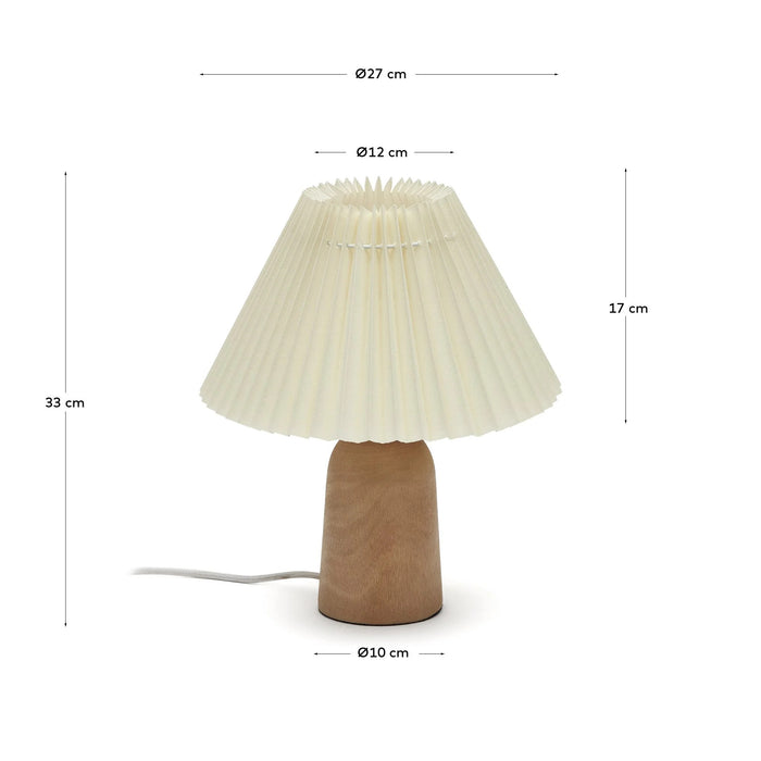 Kave Home - Benicarlo tafellamp in hout met een natuurlijke, beige