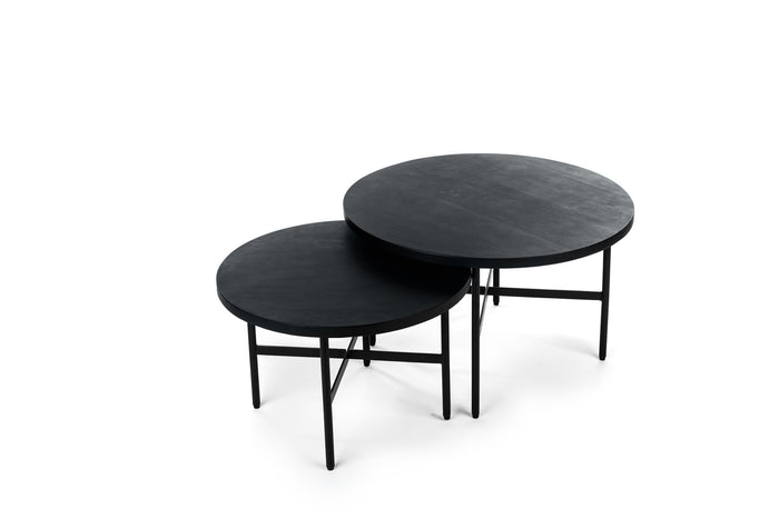 Duverger® Cross Scandinavian - Salontafels - set van 2 - rond - acacia