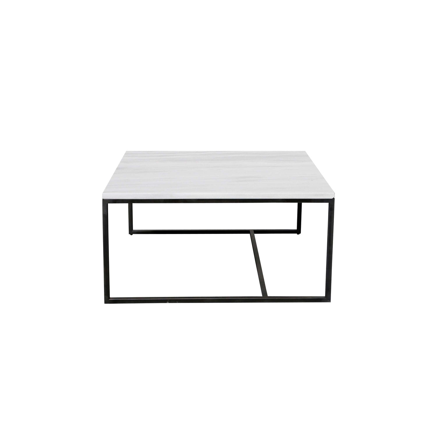 Furnified - Vierkante Marmeren Salontafel - Wit - Will - 70×70×36,5cm
