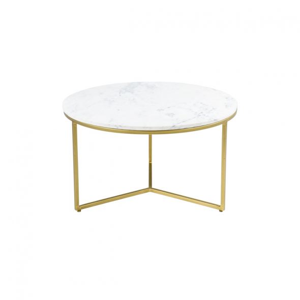 KICK SALONTAFEL MARBLE ROND 70X70 CM - WIT