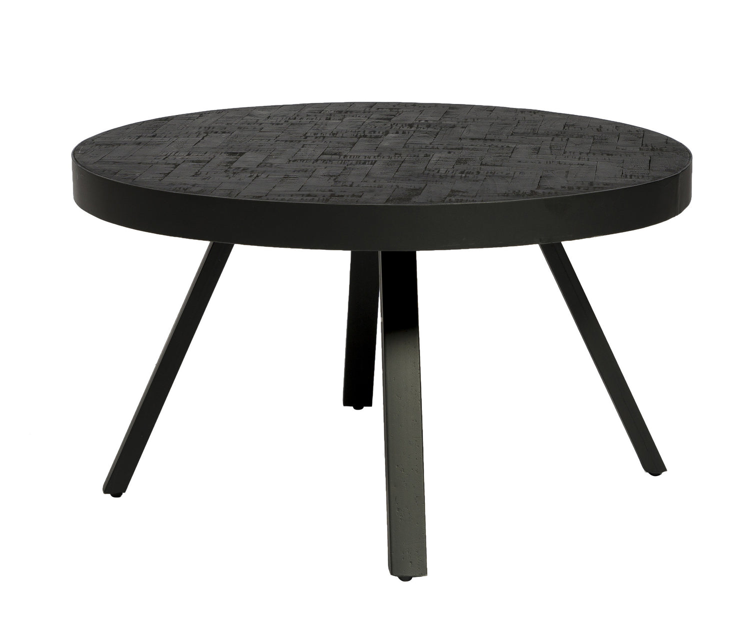 Duverger® Herringbone -Salontafel - rond - dia 74cm - zwart - visgraat