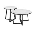 Dimehouse Salontafel set van 2 Tanner marmer wit rond