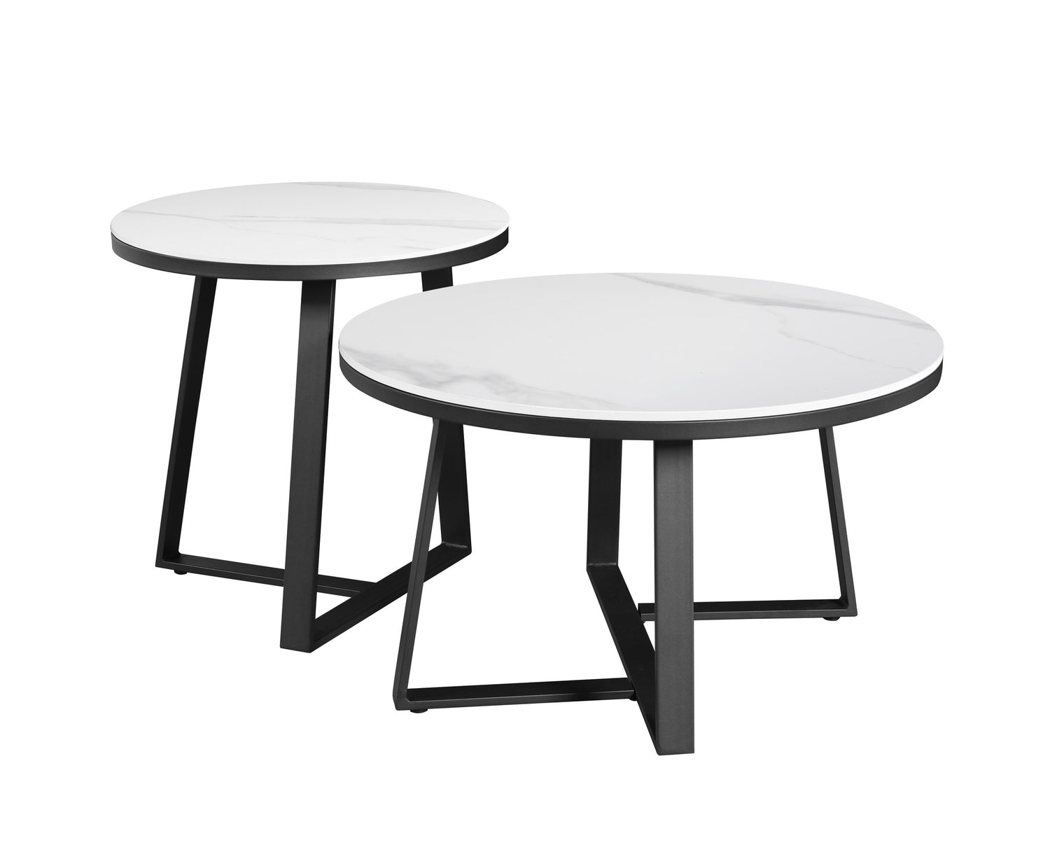 Dimehouse Salontafel set van 2 Tanner marmer wit rond