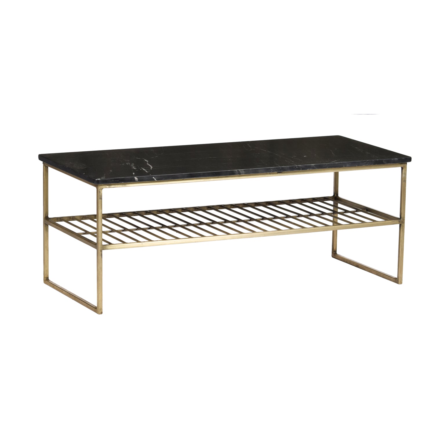 Livingfurn Salontafel Dian Marble Black Gold 90cm Marmer | Gecoat S...