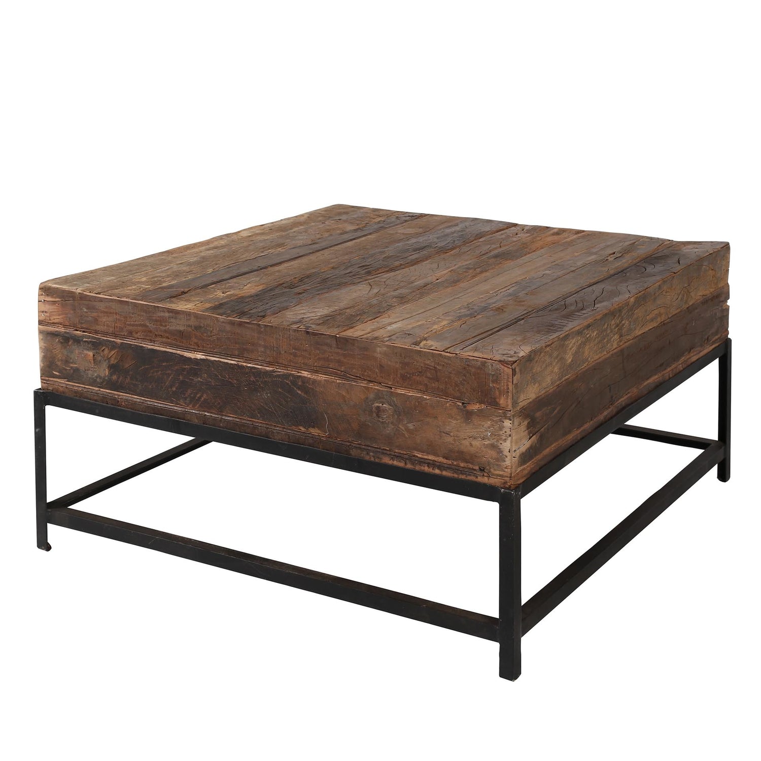 Duverger Recycled - Salontafel - massief gerecycled hout - vierkant -