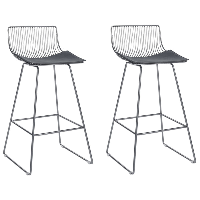 Beliani - FREDONIA - Barkruk set van 2 - Zilver - Metaal