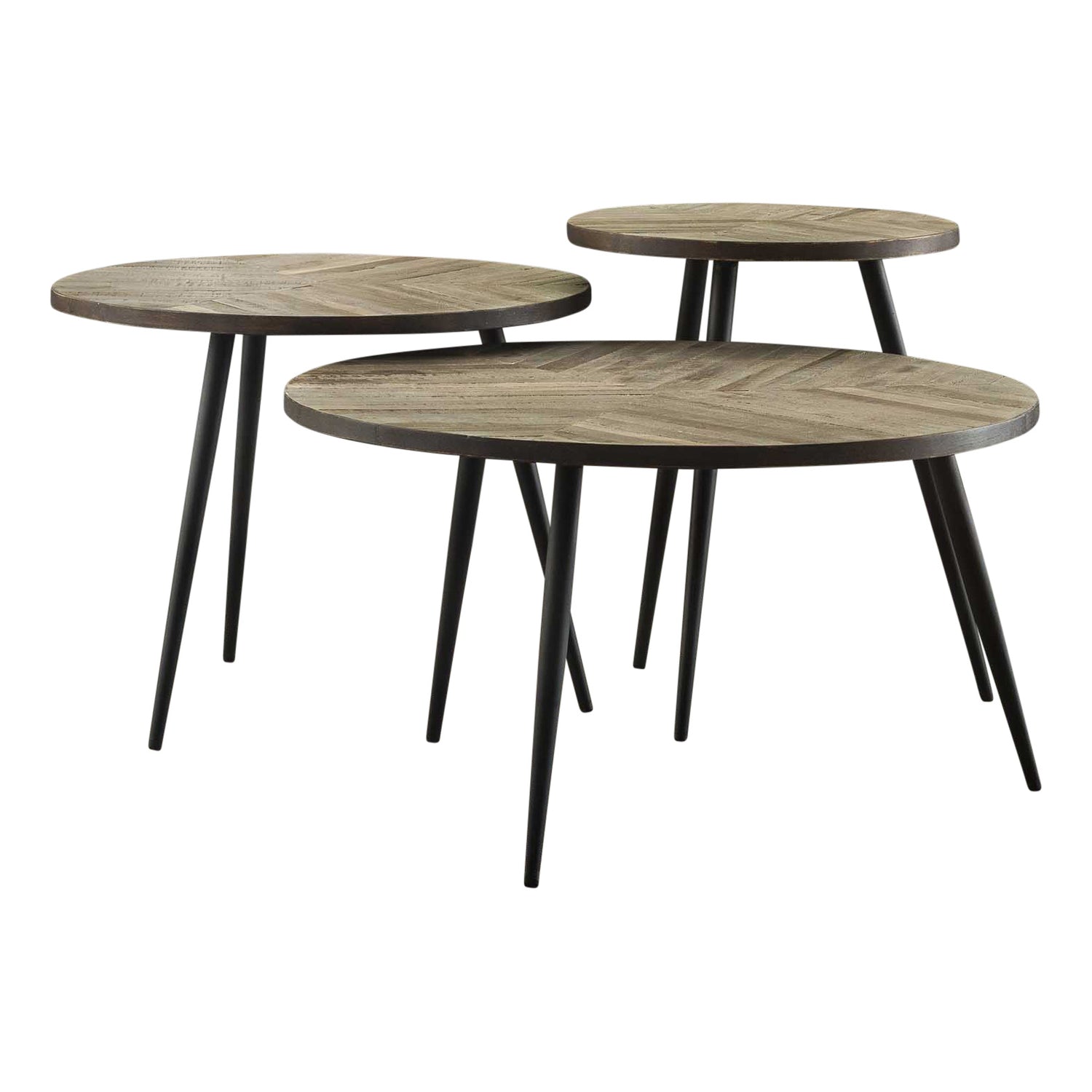 Duverger Inlaid -Salontafels - set van 3 - ingelegd teakhout -