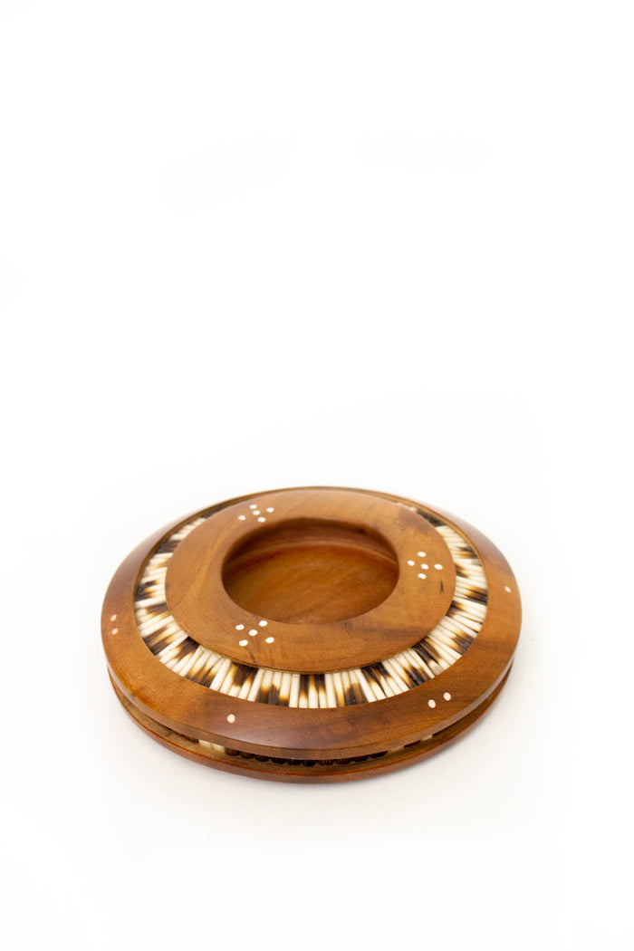 Reliving Houten Bakje Van Stekelvarken Schacht En Been Uit Sri Lanka -