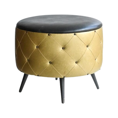 Reliving Vintage Poef Met Vakken Opbergruimte