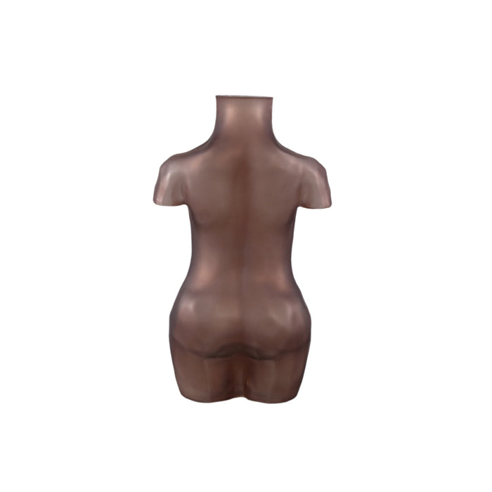 PTMD Body Brown glass vase torso shape