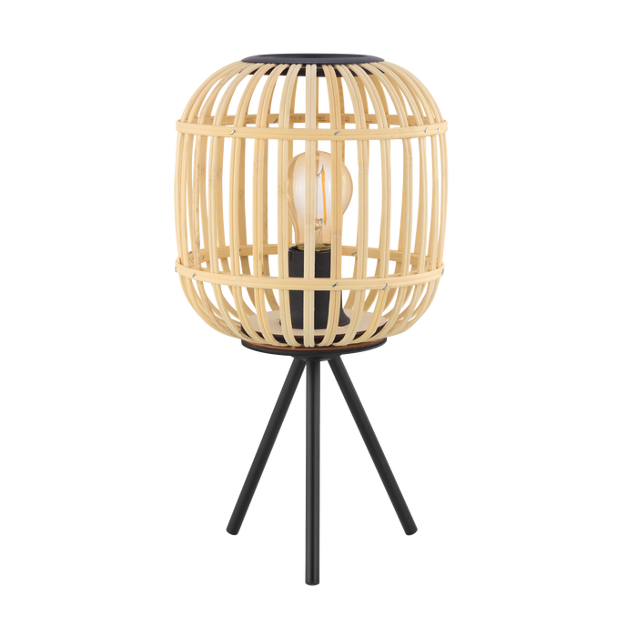 EGLO Bordesley Tafellamp - E27 - 40 cm - Zwart|Natuur