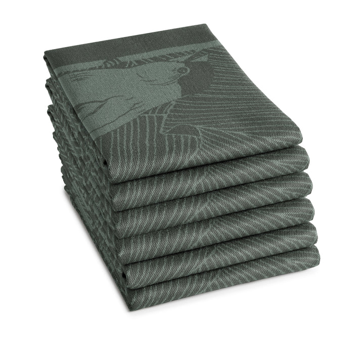 DDDDD theedoek Birdy - 60x65cm - Groen - 6 stuks