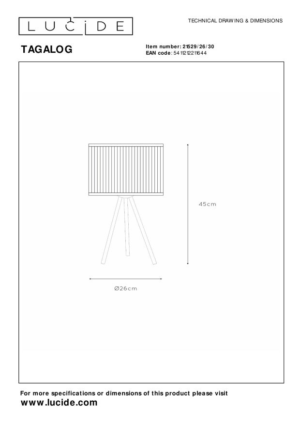 Lucide TAGALOG Tafellamp - Zwart