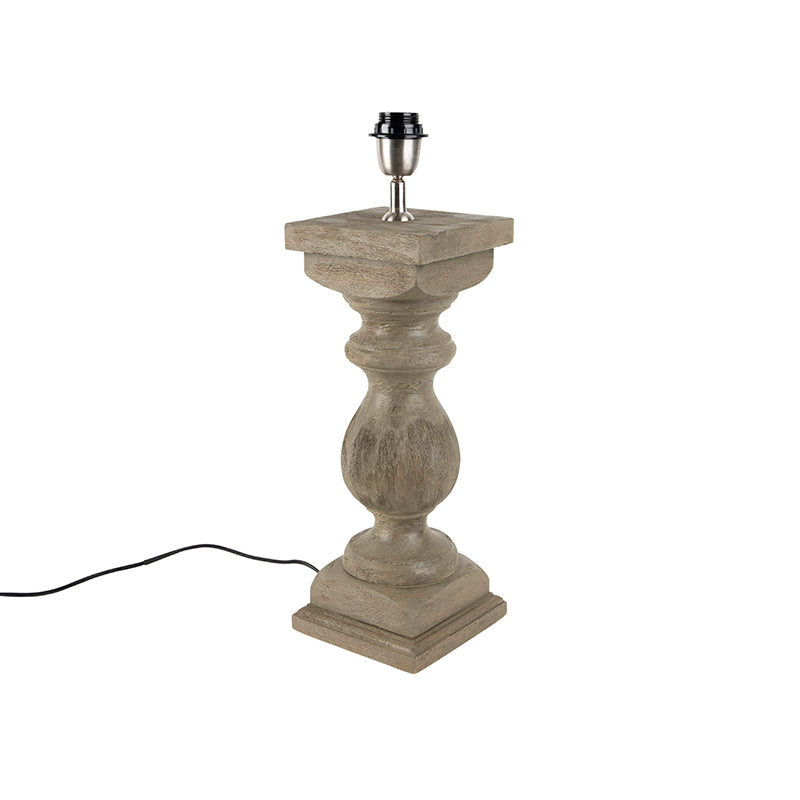 QAZQA Landelijke tafellamp zonder kap vintage grijs hout - Hyssop